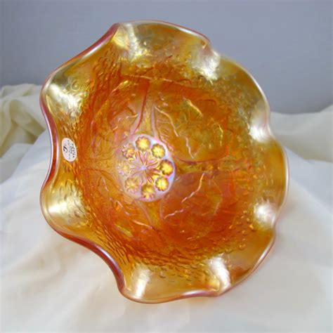 carnival glass flower bowl|More.